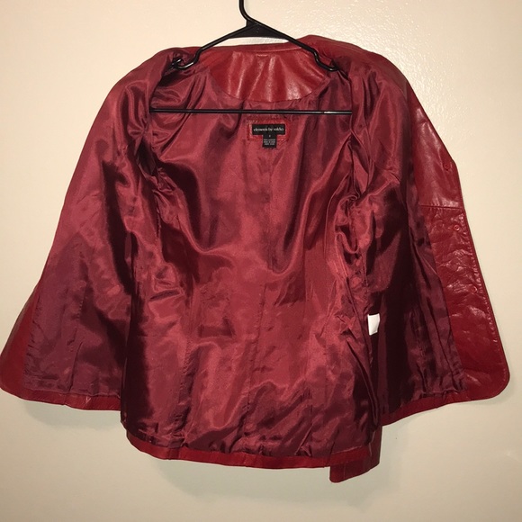 Vintage leather coat bold red by vakko - Picture 4 of 4